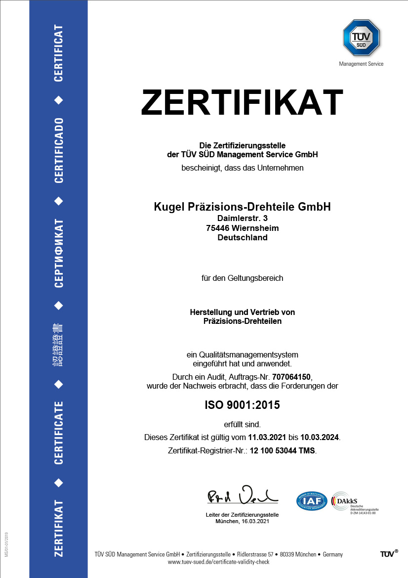 ISO 9001:2015, deutsch